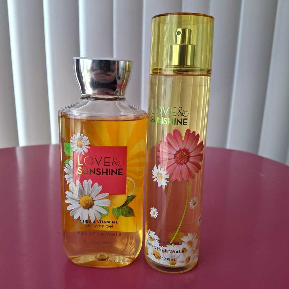 Bath & Body Works LOVE & SUNSHINE Shower Gel Wash & Fragrance Mist Set of 2